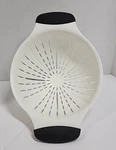 T-fal Strainer Colander White Footed Deep With 2 Comfort Grip Black Handles. Fixed Price $12.99.