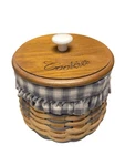 American Traditions Cookie Basket Set W Lid Liner Divider 2000 Farmhouse Usa. Fixed Price $49.99.