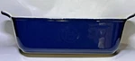 Emile Henry France 2 Quart Twilight Blue Square Baker Dish Tab Handles. Fixed Price $49.50.