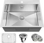 25X22 Drop Kitchen Sink, 9-INCH Deep 18 Gauge Stainless Steel Topmoun.... Fixed Price $198.91.