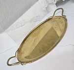 Threshold Gold Round Metal Serving Tray W/ Handles, Brushed, Dishwasher Safe. Fixed Price $21.43.