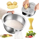Rice Washer Strainer Bowl With Grater, Multise Stainl Steel. Fixed Price $36.39.