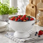 Calypso Basics By Reston Lloyd Powder Coated Enameled Colander, 1.5 Quart, White. Fixed Price $20.99.