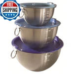 Tovolo Stainless Steel Mixing Bowls With Lids Set Of Nesting - 1.5/3/5 Qt. Fixed Price $46.38.