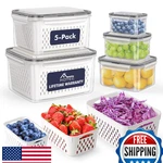 Hotec 5-PACK Large Fruit Storage Container For Fridge Leak Proof With Drainer. Fixed Price $31.18.