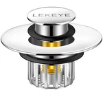 Lekeye Tub Stopper Shower Drain Hair Catcher Pop-up Large, Silver. Fixed Price $25.21.