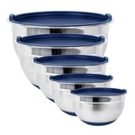 Fitzroy And Fox Stainless Steel Mixing Bowls With Lids Non Set Of 5, Blue. Fixed Price $53.76.