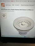 Glacier Bay Stonehaven 3.5 In. Plastic Kitchen Sink Strainer White Ice. Fixed Price $8.28.