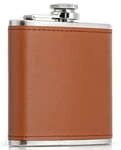 Maxam Leather Wrapped 6 Oz. Stainless Steel Hip Flask For Liquor/ Whisky New!. Fixed Price $6.00.