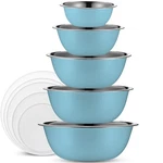 10-PIECE Stainless Steel Mixing Bowl Set With Lids, Perfect For Kitchen Use. Fixed Price $50.76.
