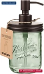 Sheechung 16OZ Mason Jar Green Glass Soap Dispenser, Stainless Steel Pump, Refil. Fixed Price $14.61.
