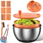 Emojoy Stainless Steel Salad Spinner Large, 3-IN-1 Vegetable Wash Bowl,. Fixed Price $55.99.