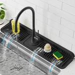 Poyang 24" Kitchen Sink Faucet Mat Splash Guard, 7 Slope Silicone, Black. Fixed Price $25.58.