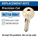 Better Built Tool Box Keys Cut Code H700D-H750D Replacement Lock. Fixed Price $7.99.