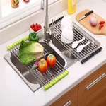 Folding Kitchen Drain Sink Rack Stainless Steel. Fixed Price $17.00.