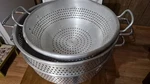 Set Of 2. Winco Colander Stainless Steel Handles W/base 12-INCH Large & Small. Fixed Price $49.99.
