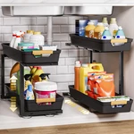 2-TIER Organizer: 2PCS Set Adjustable Pull Out Drawer Cabin. Fixed Price $43.87.