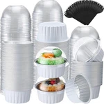 Gandeer 200 Sets 5 Oz Cupcake Liners With Dome Lids Spoons, Mini Aluminum.... Fixed Price $36.43.