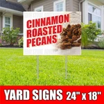 Cinnamon Roasted Pecans Yard Sign With H-stakes Nut Shelled Healthy Dessert Cafe. Fixed Price $143.95.