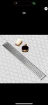 Sanitemodar 24 Inch Linear Shower Drain, Removable Square Hole Panel. Fixed Price $25.00.