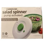 Farberware Pump Activated Salad Spinner 6.3L Clear Bowl Green Basket Open Box. Fixed Price $17.99.