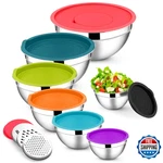 E-far Mixing Bowls With Lids Set, 7-PIECE Stainless Steel 3 Gr. Fixed Price $46.99.