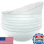Vikko 6.5" Textured Glass Soup/salad Bowls - Set Of Elegant Dinnerware. Fixed Price $73.60.
