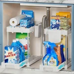 Famovell Under Kitchen Sink Organizer, 2-TIER Pack, White. Fixed Price $24.84.