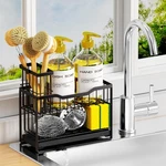 Dyfvpou 2-TIER Rustproof Kitchen Sink Caddy With Self-draining Tray, Dish Bru.... Fixed Price $14.62.