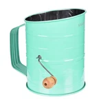 Stainless Steel Baking Hand Crank Flour Sifter With 2 Wire Agitator 3 Cup. Fixed Price $16.37.