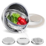 E-far Colander With Mixing Bowl Set, 4-1 Stainless Steel 10.2 Inch, Khaki. Fixed Price $37.07.