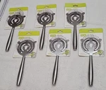 Lot Of 6 Stainless Steel 2-PRONG Cocktail -- New Unused True Strainers. Fixed Price $19.95.