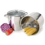Healthy Living Giant 20 Quart Steamer Set 3 Piece -pot, Lid And Basket. Fixed Price $50.25.