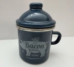 Bacon Grease Saver Container With Fine Strainer Enamel Farmhouse Blue 15 Oz New. Fixed Price $13.99.