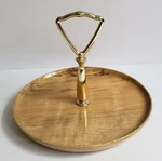 Mid Century Modern Oregon Myrtlewood Small Tray Dish Gold Handle 7" Nuts Jewelry. Fixed Price $18.00.