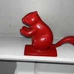 Squirrel Nutcracker Red Cast Metal Enameled Finish Rustic Farmhouse Vtg Style Lb. Fixed Price $11.00.