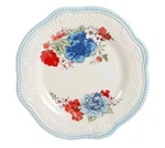 Four (4) Pioneer Woman Classic Charm 8.75" Stoneware Salad Plates. Fixed Price $42.40.