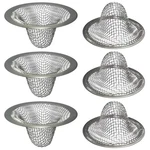 6PCS Stainless Steel Sink Strainer - Mesh Drain & Hair Catcher For Bathroom. Fixed Price $22.45.