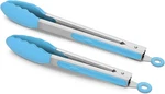 Set Of Kitchen Tongs, Premium Stainless Steel Locking 9-INCH & 12-INCH Silicon. Fixed Price $15.87.