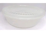 Vtg Tupperware Strainer Colander Bowl W/ Lid, Clear, In, 1830-5. Fixed Price $14.99.