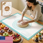 Silicone Pastry Mat For Dough Rolling & Baking, W/ Measurements, Non-stick. Fixed Price $28.48.