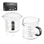 Libwys 2X75ML(2.5OZ) Glass Measuring Cup, Espresso Cups V-shaped Mouth With H.... Fixed Price $17.21.