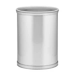 Kraftware Waste Basket In Brushed Chrome With Grey Bumper, Made U.s.a.. Fixed Price $50.94.