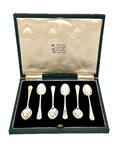 Sterling Silver - Set 6 Demitasse Coffee Spoons Original Box.. Fixed Price $201.18.