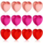 12 Pcs Valentine Heart Shaped Cake Pans Galentine Pink Red Silicone Mini. Fixed Price $70.68.