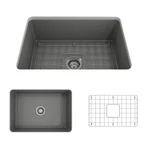 Bocchi Sotto Dual-mount Fireclay 27 In. Single Bowl Kitchen Sink With Protective. Fixed Price $585.86.