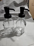 Mdesign Square Glass Refillable Liquid Soap Dispenser Pump Bottle For Bathroom. Fixed Price $25.00.