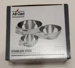 All-clad Stainless Steel 3 Piece Mini Measuring Bowls Cup 1/2 1/4 Nib. Fixed Price $59.00.