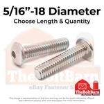 5/16"-18 Stainless Steel Button Socket Head Cap Screws (choose Length & Qty). Fixed Price $513.49.