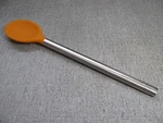 Tovolo 12' Orange Silicone Cooking Spoon W/stainless Steel Handle Euc. Fixed Price $7.99.